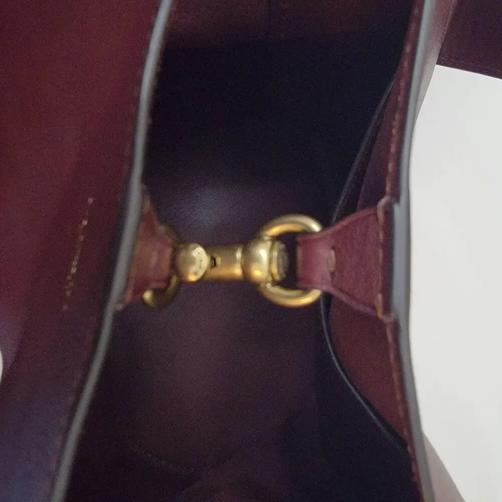 Coach Bleecker Bucket Bag CCC23 Maple Leather w/ Pouch & Dust Bag Like New